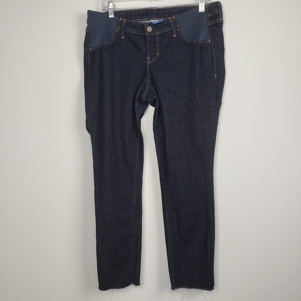Old Navy Maternity skinny side panel jeggings womens size 12 dark wash blue